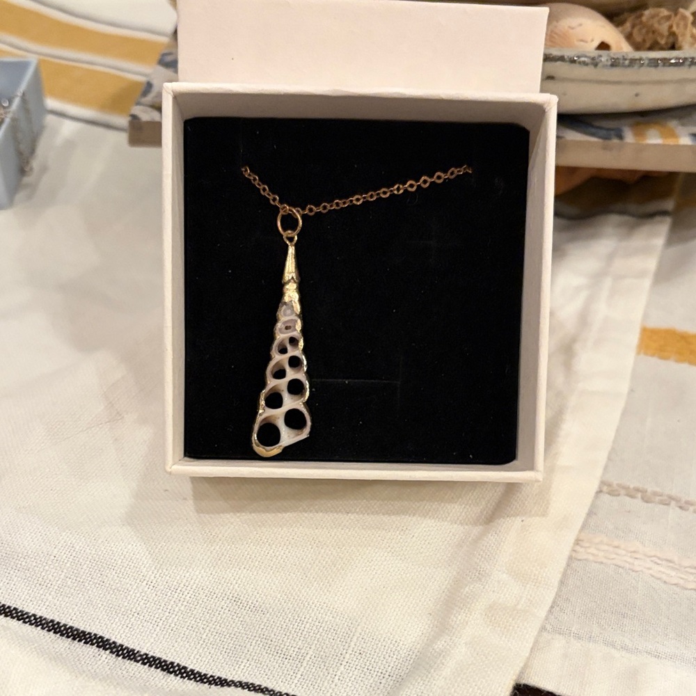 Gold coated Seashell Pendant Necklace - Women Jewelry